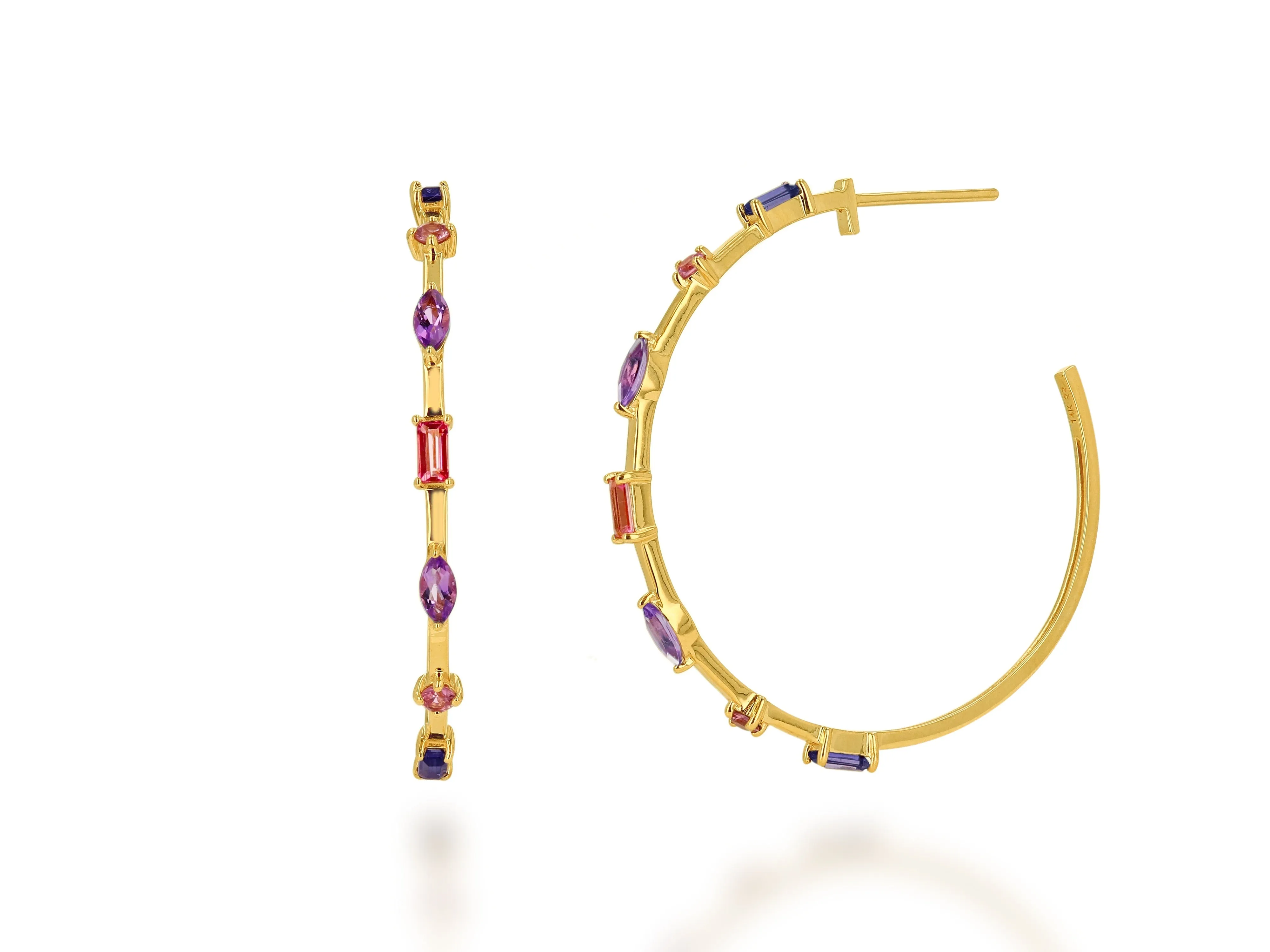 Gemstone Space Hoop Earring