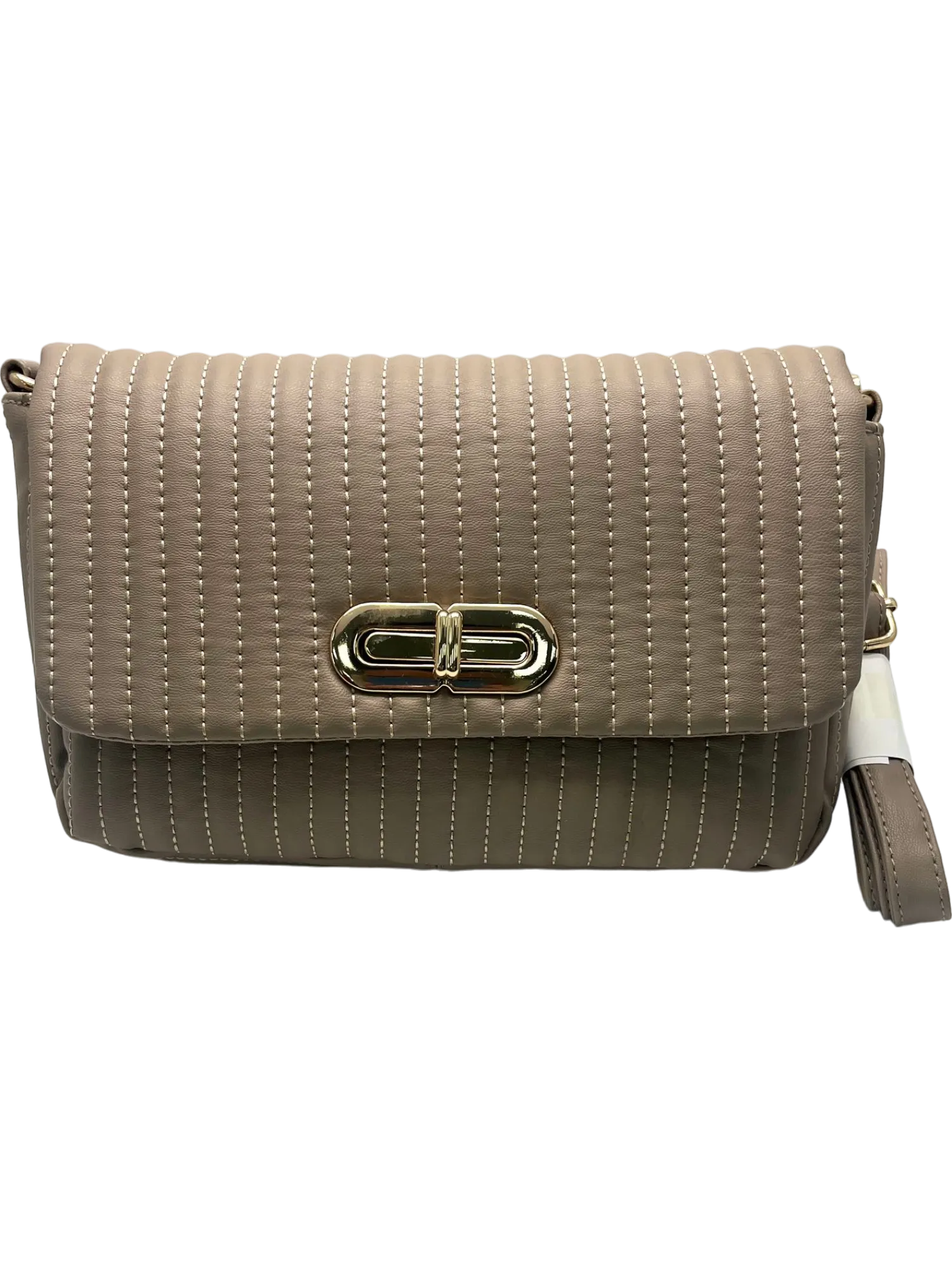 George Taupe Quilted Crossbody Bag With Chain Strap BNWT