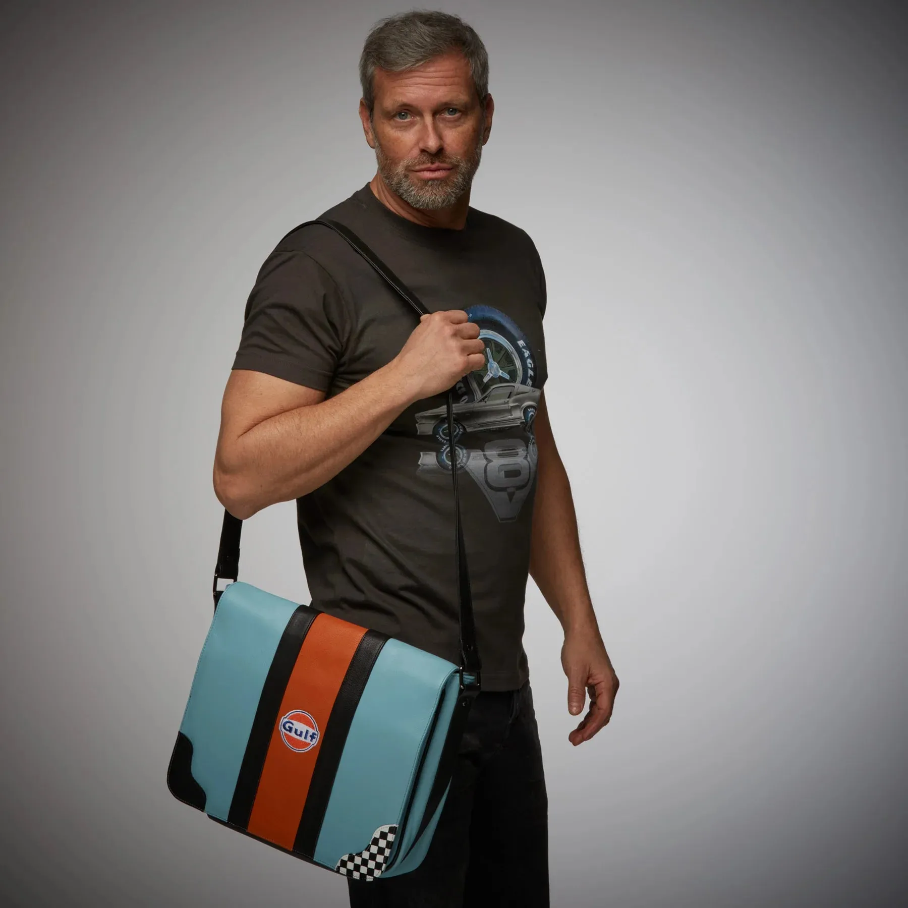 GrandPrix Originals Gulf Silverstone Messenger Bag - Gulf Blue