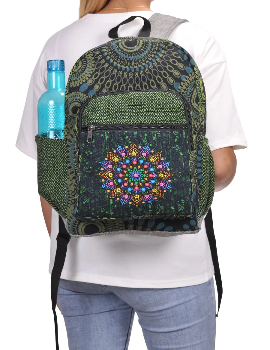 Graphic Mandala Print Cotton Back Pack Bag