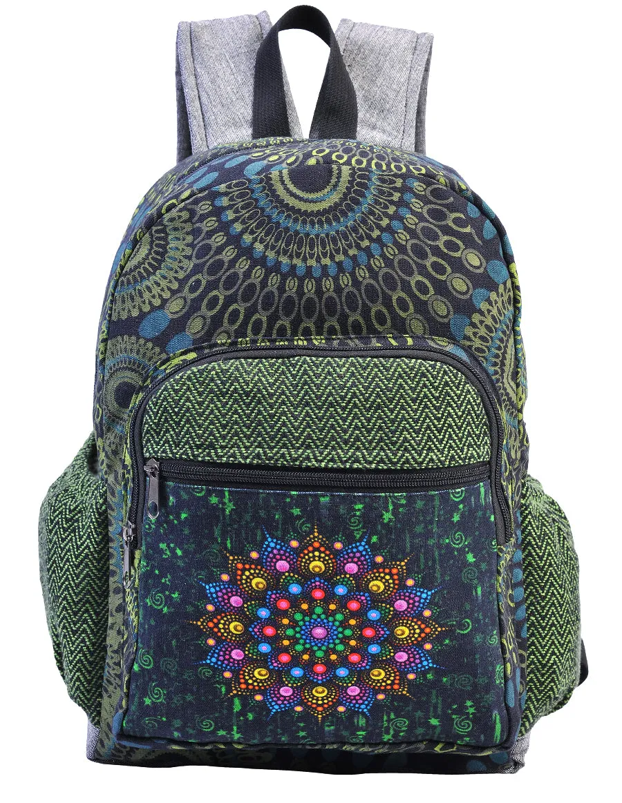 Graphic Mandala Print Cotton Back Pack Bag