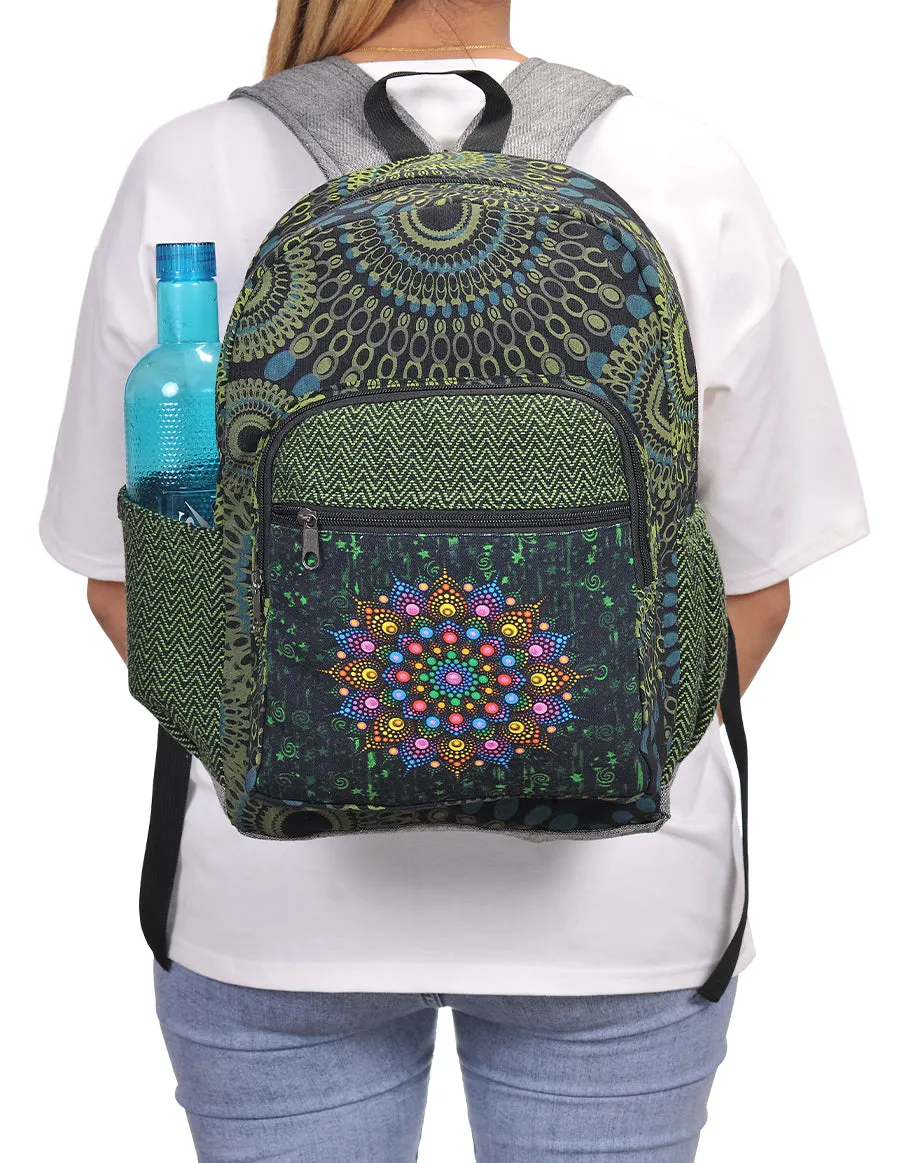 Graphic Mandala Print Cotton Back Pack Bag