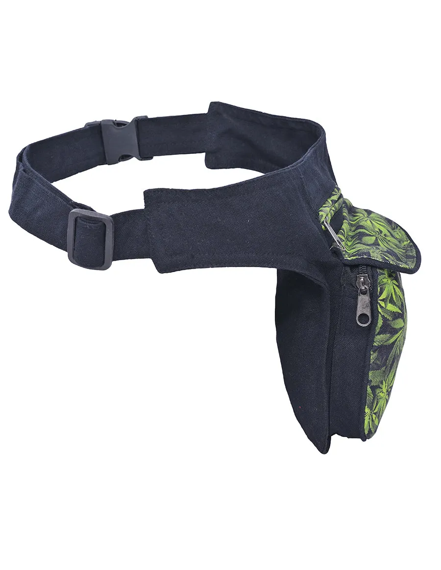 Green MJ Leaf Printed Fanny Pack