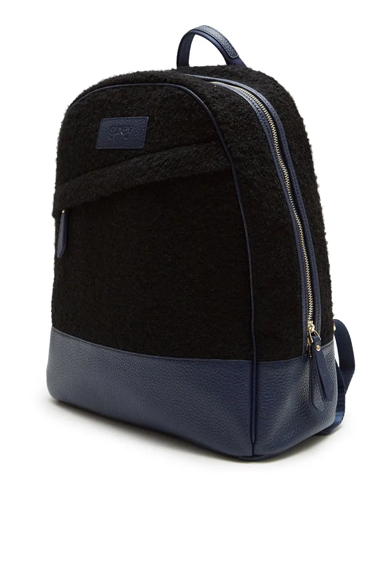 Grey By Ortenhill Grayson Blue Leather Felt Backpack (Unisex)