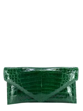 Judith Leiber Crocodile Envelope Clutch