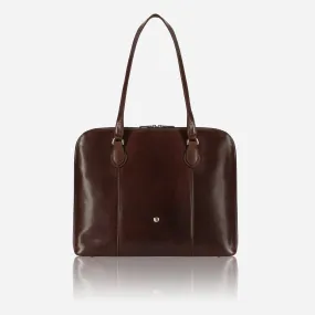 Ladies Laptop Handbag, Tobacco