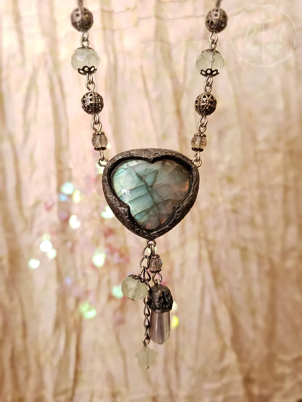 Lavinia Trefoil ~ Labradorite, Fluorite, Serpentine Amulet