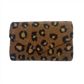 Leopard Beaded Clutch