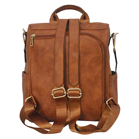 Light Brown Faux Leather NGIL Traveler Backpack