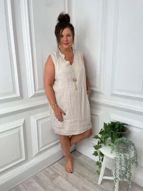 Linen Cocoon Dress - Stone