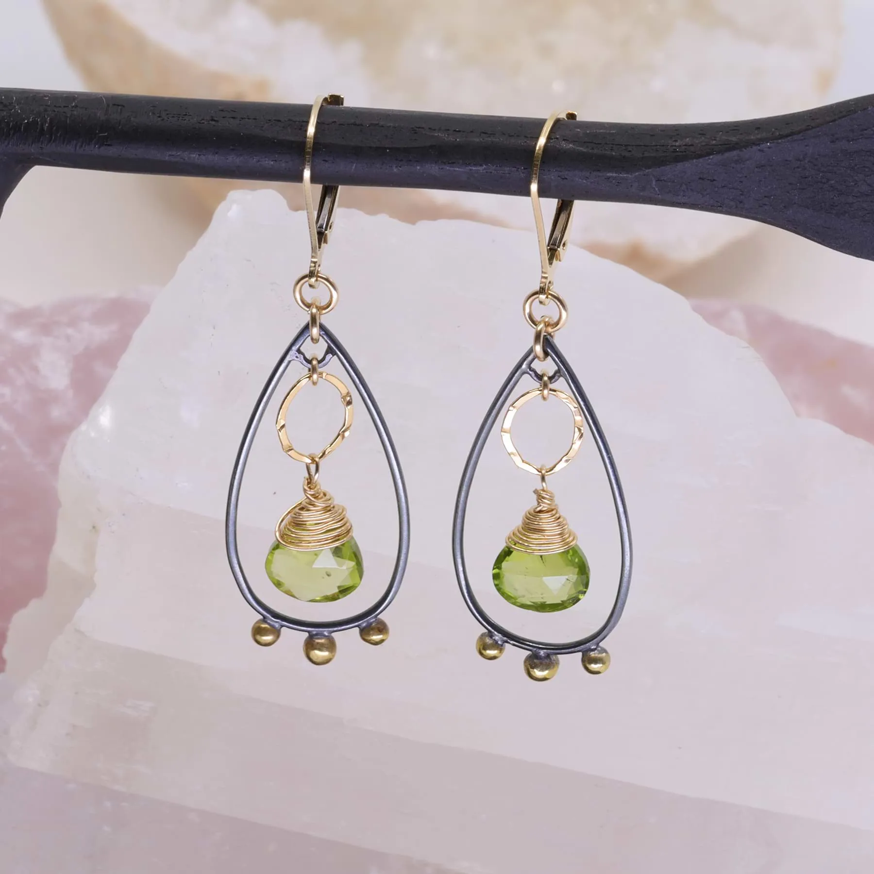 Liverpool - Mixed Metal Peridot Chandelier Earrings