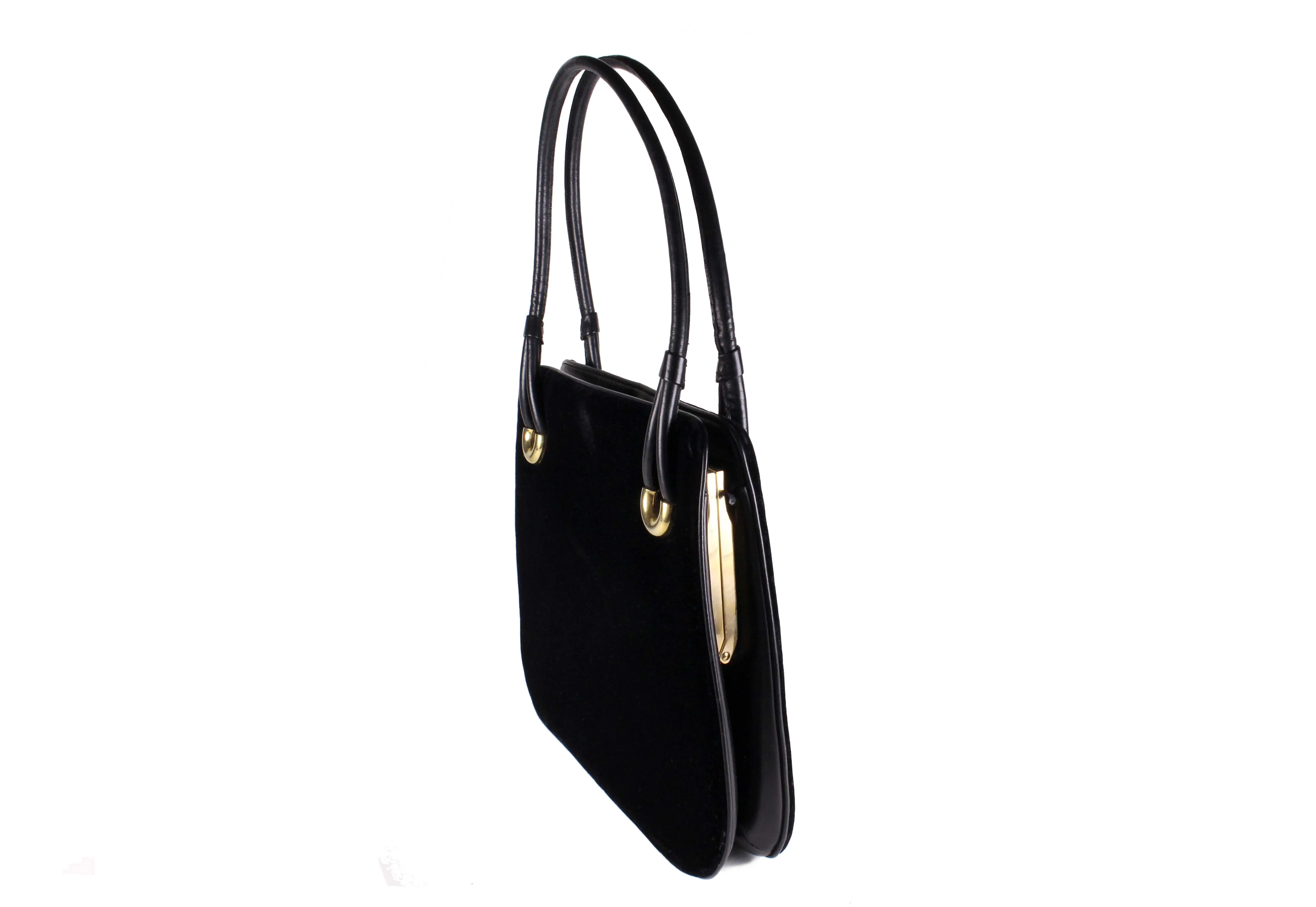 LOEWE black velvet frame bag