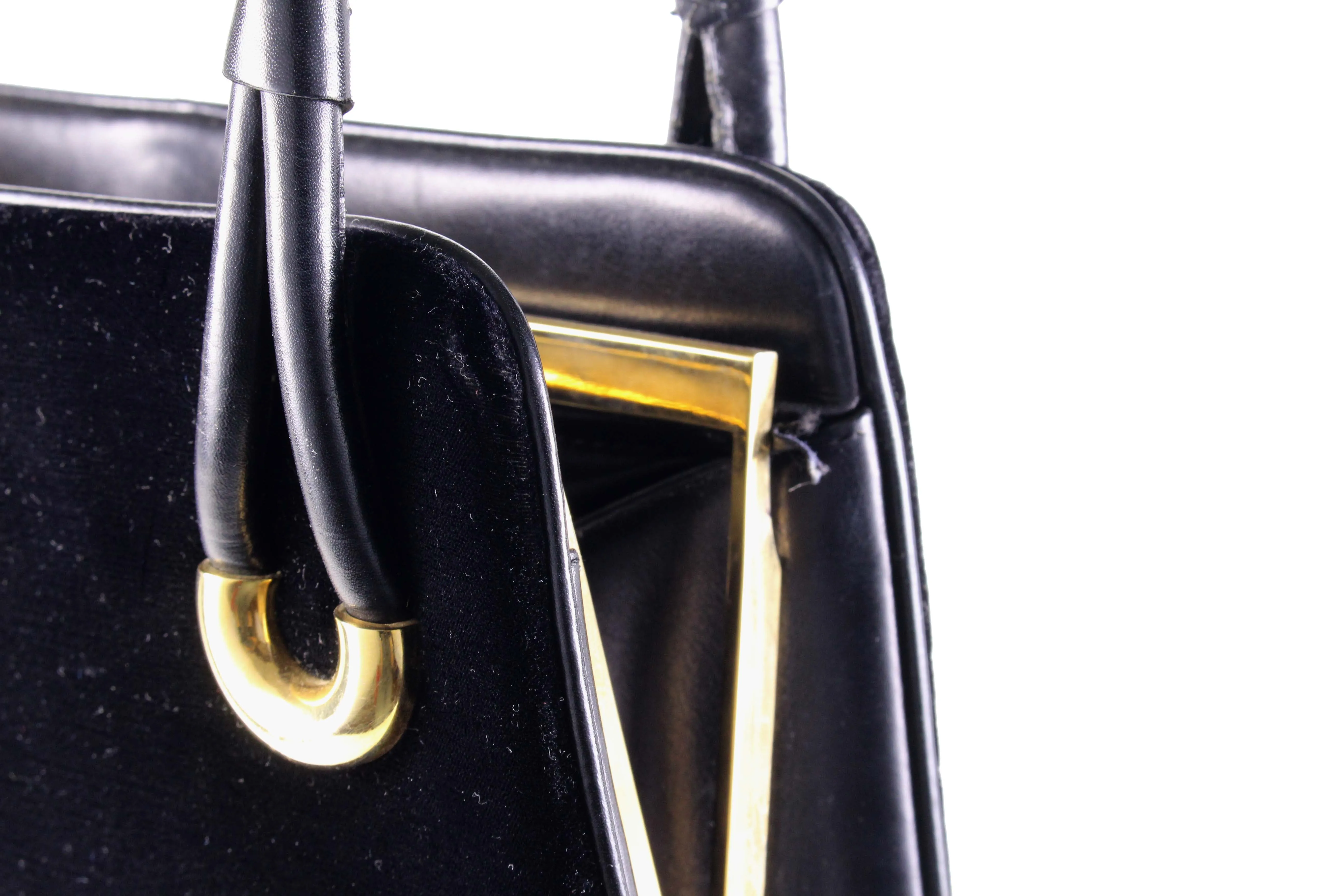 LOEWE black velvet frame bag