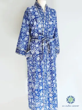 Long Kimono Robe - Floral Block Print - Meadow - Available in 2 Colourways