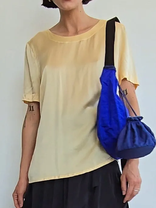 Medium Nylon Crescent Bag in Lapis