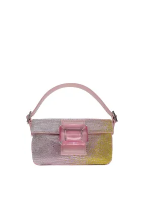 Mini Habibi Pink Ombre Rhinestone Top Handle Bag