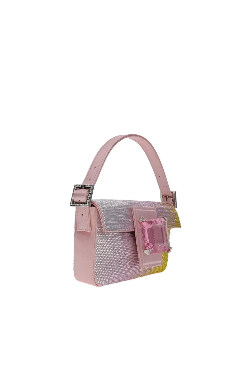 Mini Habibi Pink Ombre Rhinestone Top Handle Bag