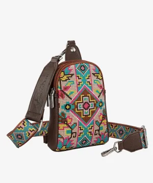 Montana West Embroidered Canvas Sling Bag