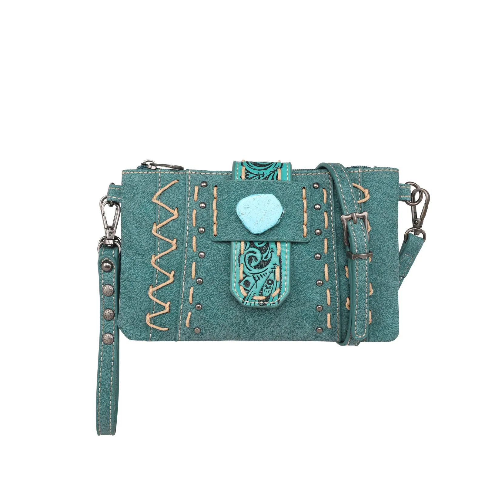 MW1221-181 Montana West Tooled Collection Clutch/Crossbody