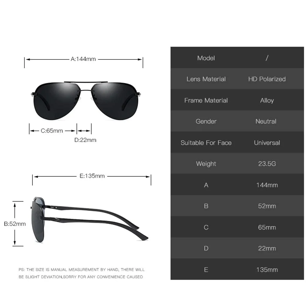 New Polarized Men Sunglasses Classic Driving Sun Glasses Metal Frame Mirror Lens Sunglasses Men/Women