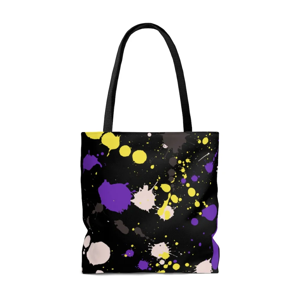 Non-Binary Paint Splash Tote Bag