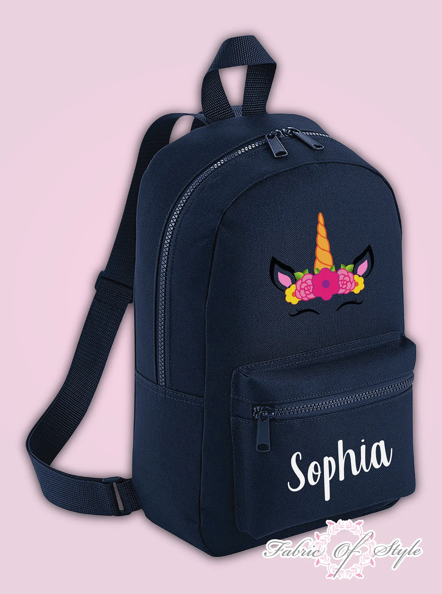 Personalised Kids Backpack - Any Name Unicorn Girls NURSERY Back To School Bag