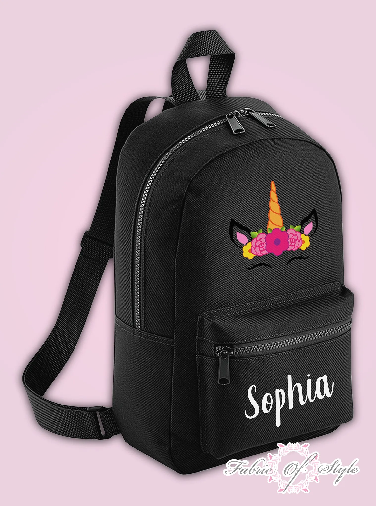 Personalised Kids Backpack - Any Name Unicorn Girls NURSERY Back To School Bag