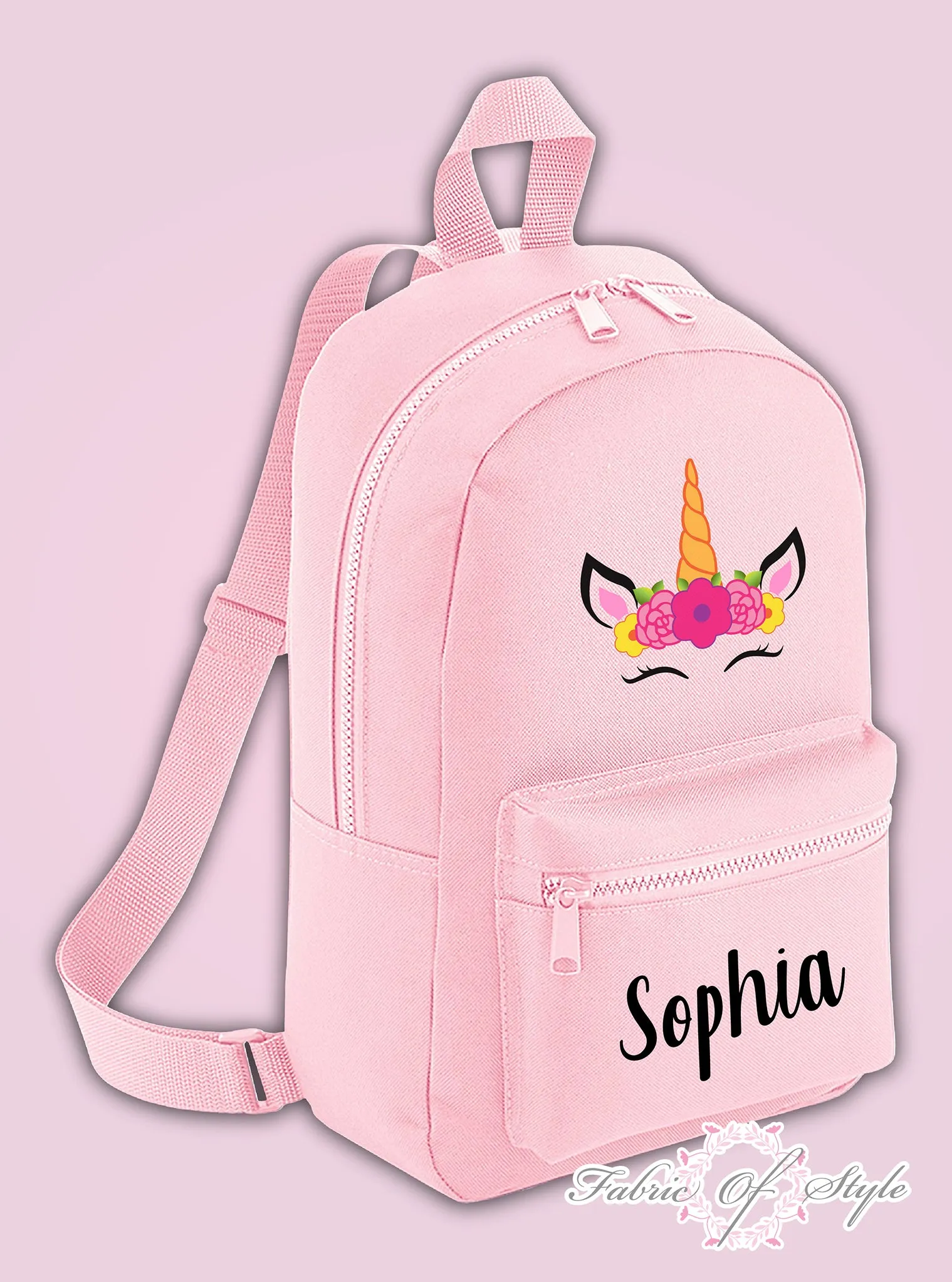 Personalised Kids Backpack - Any Name Unicorn Girls NURSERY Back To School Bag