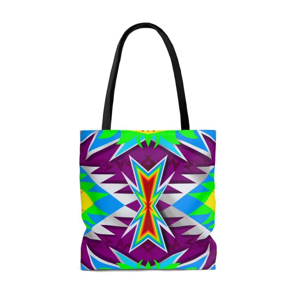 Purple Geometric Tote