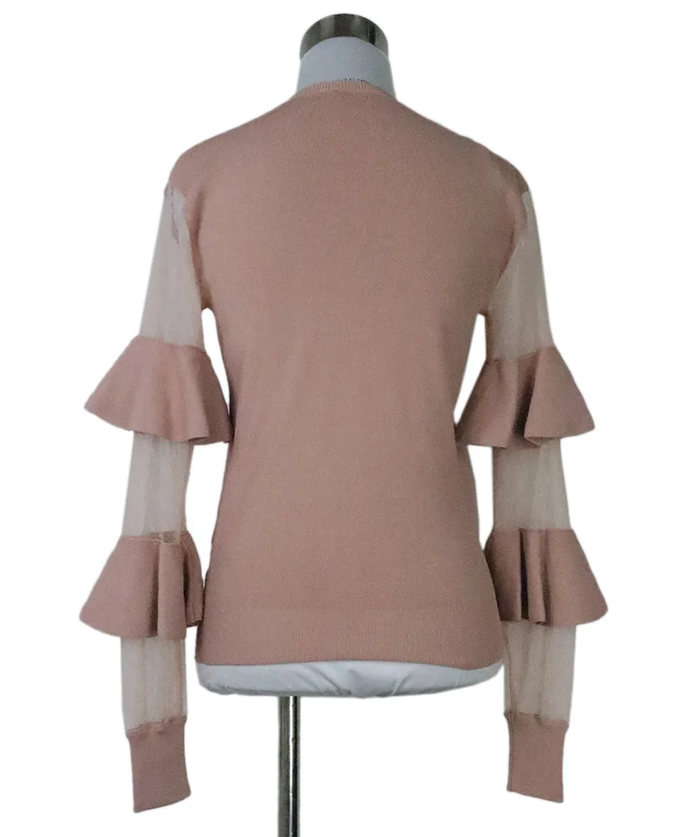 Red Valentino Pale Pink Ruffle Sweater sz 0