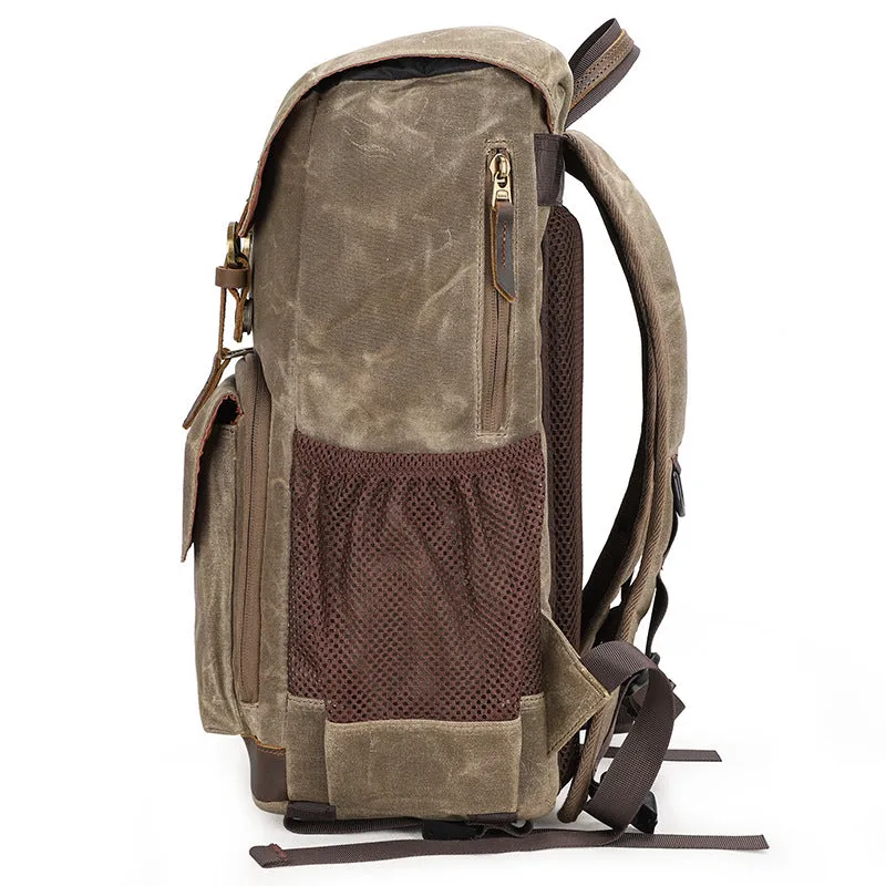 Retro Canvas DSLR Camera Backpack Waterproof Canvas Travel Backpack Unsiex Laptop Backpack QSM2279