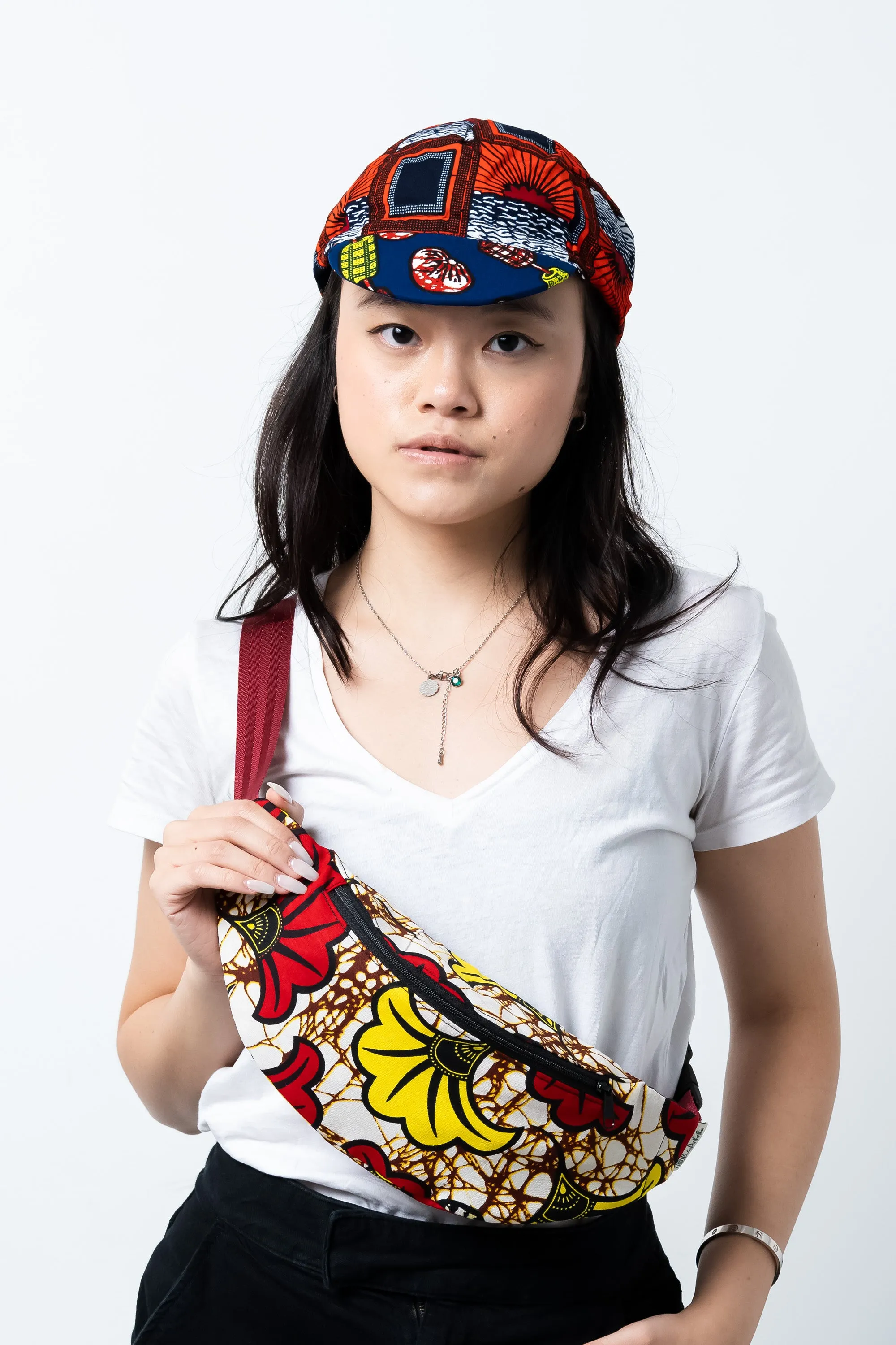 Seye Waistbag - Yellow and Red Rolls Royce African Ankara Wax Cotton Print - 11