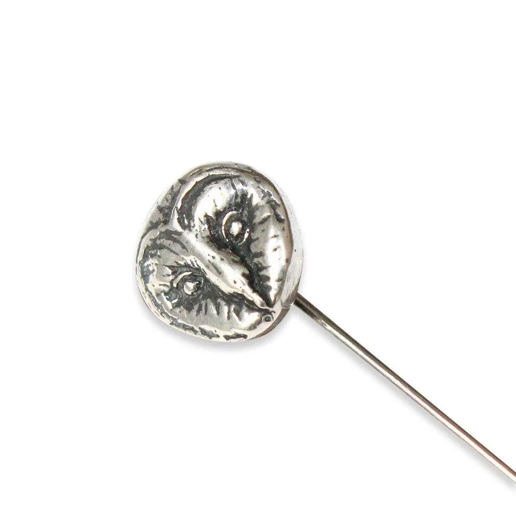 Sterling Silver Tiny Barn Owl Ascot Stickpin