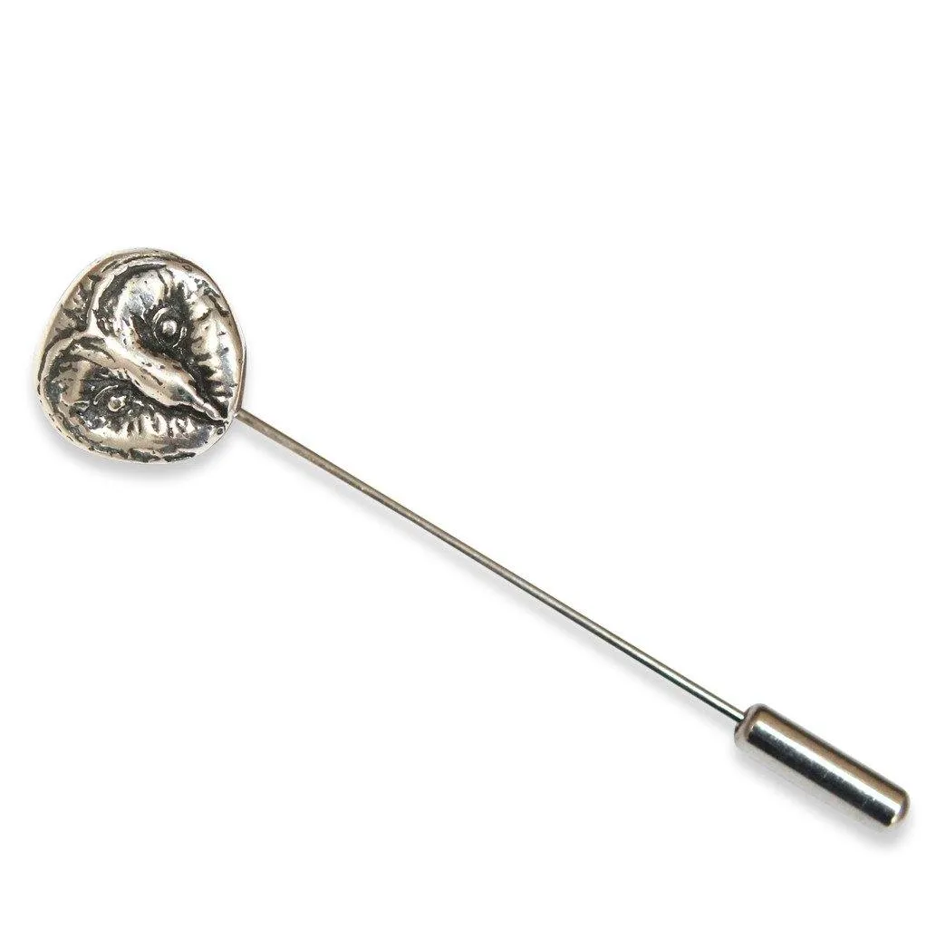 Sterling Silver Tiny Barn Owl Ascot Stickpin