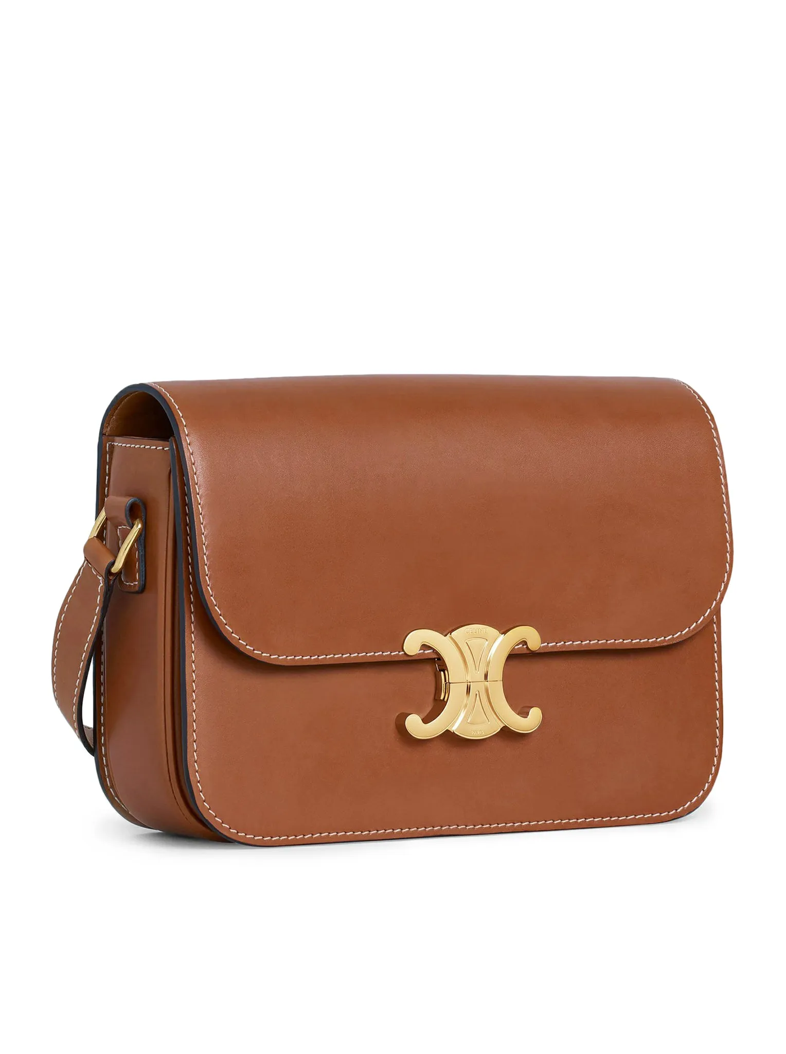 TRIOMPHE CLASSIQUE BAG IN NATURAL TAN CALF LEATHER