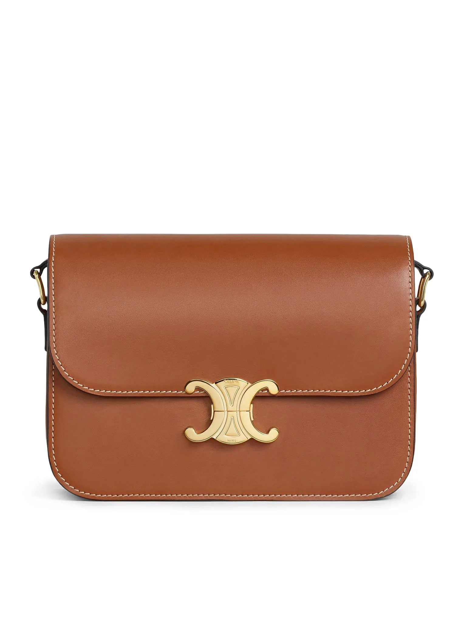 TRIOMPHE CLASSIQUE BAG IN NATURAL TAN CALF LEATHER