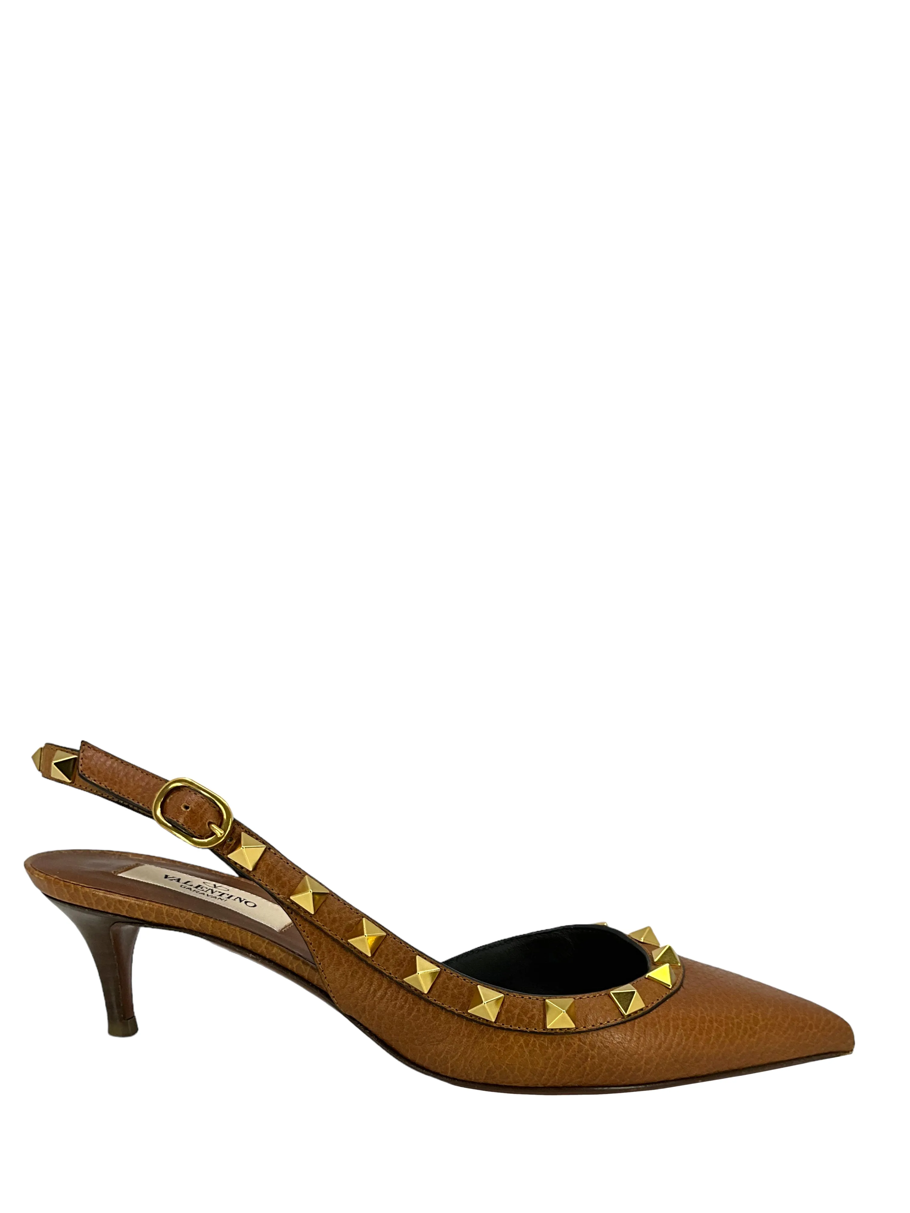 Valentino Rockstud Slingback Kitten Heel Pumps Size 6