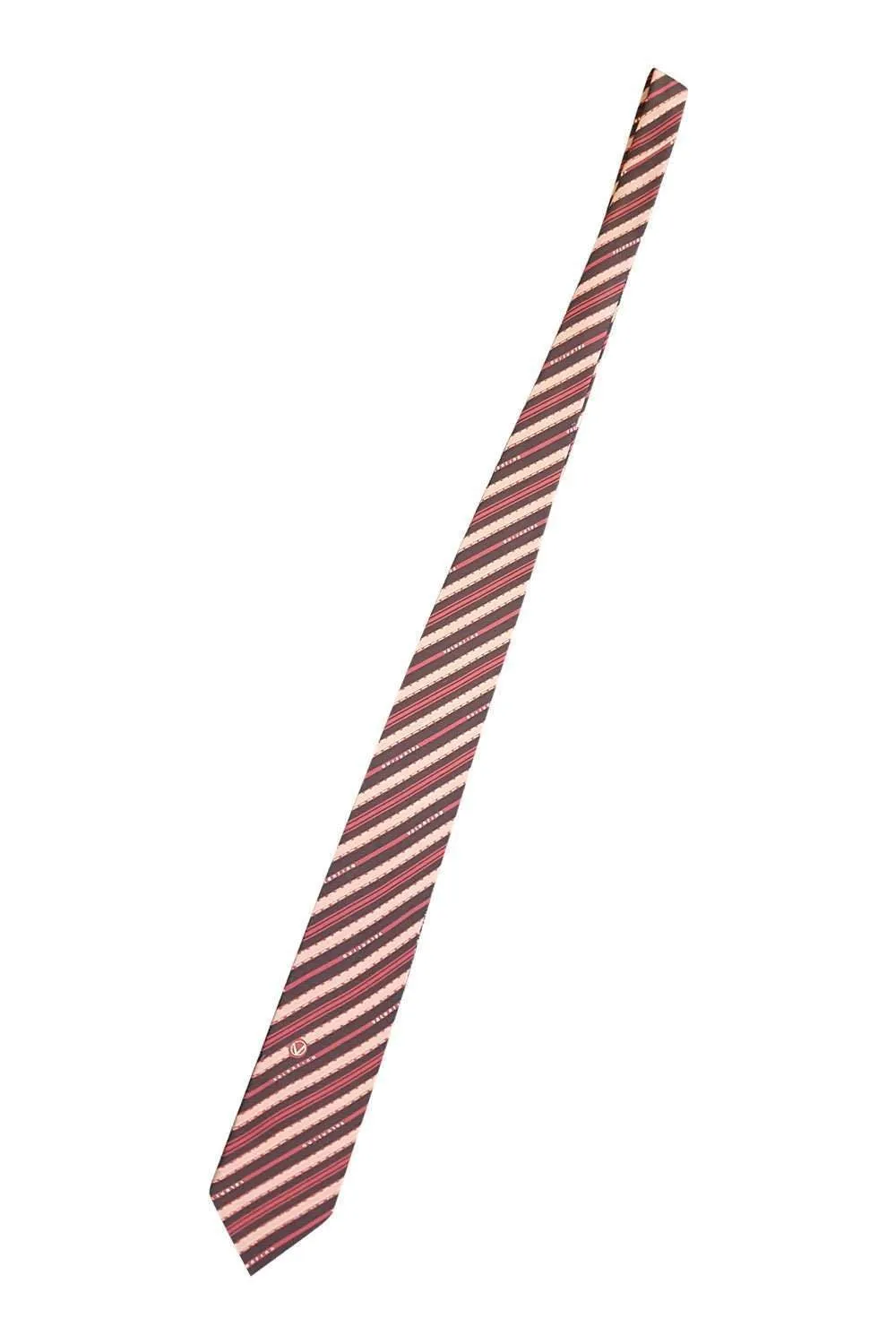 VALENTINO Vintage 100% Silk Brown Diagonal Stripe Tie (55")